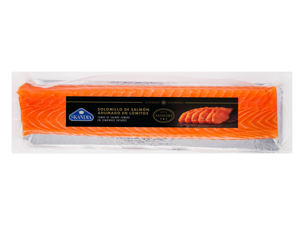 Norwegian smoked salmon sirloin cut into fillets 300g – Skandia Ahumados