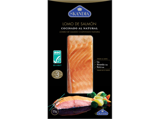 Lomo salmon cocinado al natural