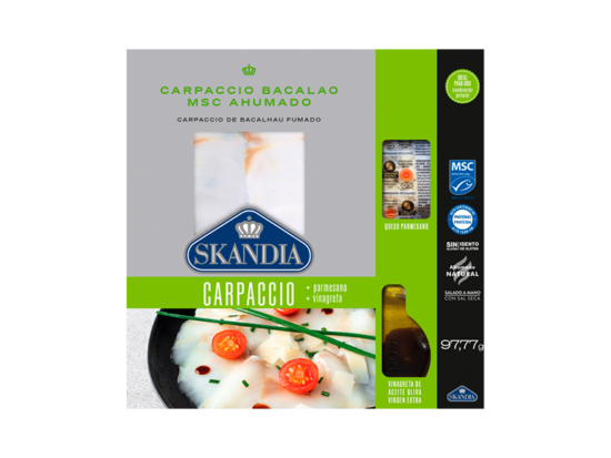carpaccio bacalao msc ahumado