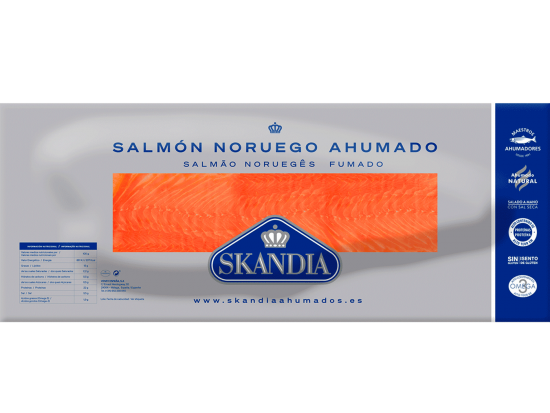 paquete grande de lonchas de salmon noruego ahumado